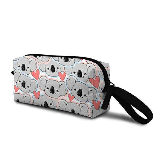 Koala and heart pattern Cosmetic Bag Cute Travel Makeup Bag Pouch Organizer Gift for Women Girls Koala and heart pattern Cosmetic Bag Cute Travel Makeup Bag Pouch Organizer Gift for Women Girls
