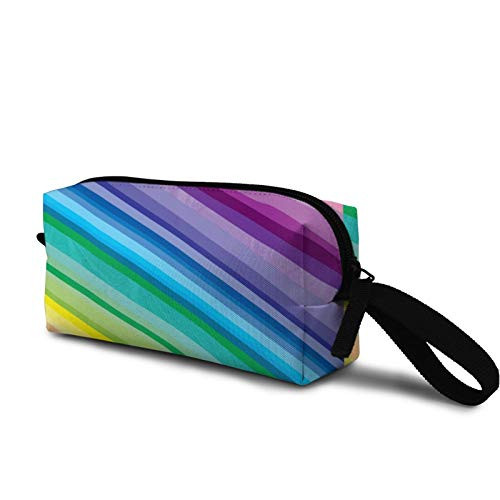 Abstract rainbow background Cosmetic Bag Durable Travel Makeup Bag Pouch Organizer Gift for Women Girls