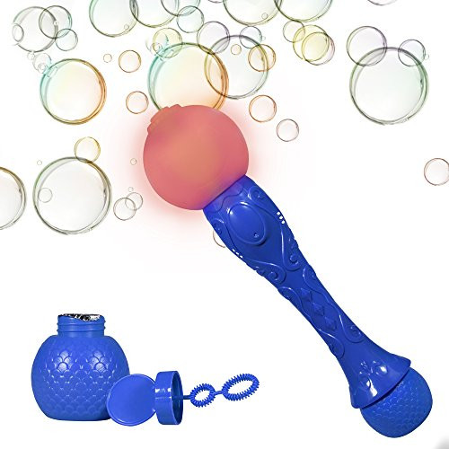 Windy City Novelties LED Light up Bubble Blaster Wand Toy for Boys and Girls with Bubble Solution