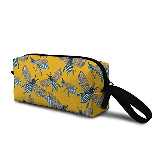 blue bees Cosmetic Bag Fashion Travel Makeup Bag Pouch Organizer Gift for Women Girls
