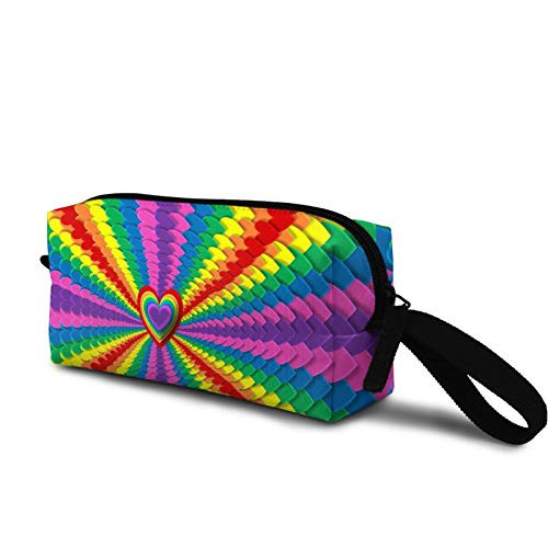 Coloful Heart Pattern Cosmetic Bag Durable Travel Makeup Bag Pouch Organizer Gift for Women Girls Coloful Heart Pattern Cosmetic Bag Durable Travel Makeup Bag Pouch Organizer Gift for Women Girls