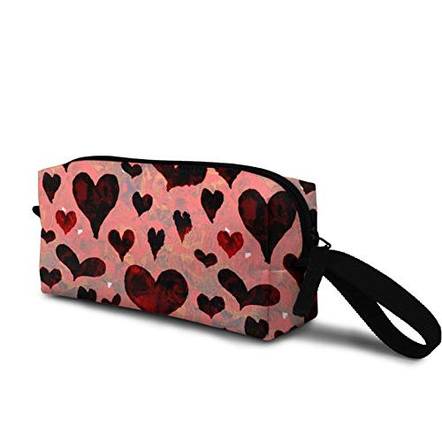 Valentine with Watercolor Hearts Cosmetic Bag Cute Travel Makeup Bag Pouch Organizer Gift for Women Girls Valentine with Watercolor Hearts Cosmetic Bag Cute Travel Makeup Bag Pouch Organizer Gift for Women Girls
