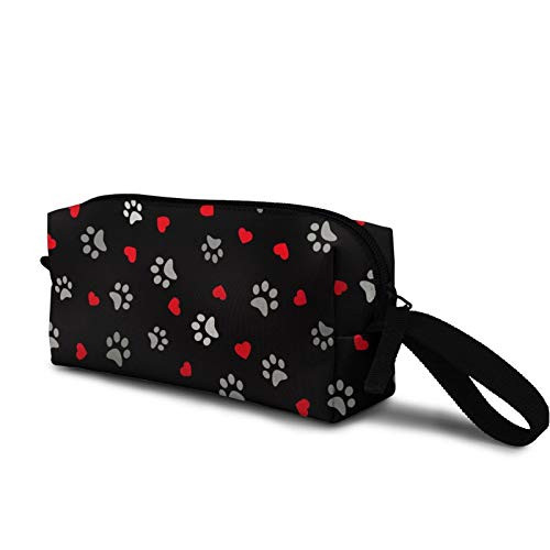 Dog Paw with hearts Cosmetic Bag Cute Travel Makeup Bag Pouch Organizer Gift for Women Girls Dog Paw with hearts Cosmetic Bag Cute Travel Makeup Bag Pouch Organizer Gift for Women Girls