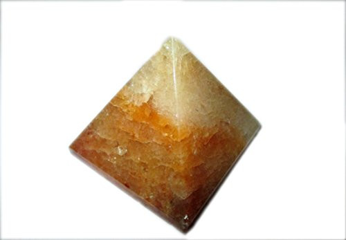 Jet Lovely Golden Quartz Pyramid Approx. 1.5 inch  Earth Elements Reiki Symbol Pentacle Gemstone Crystal Healing Vastu Chakra Balancing Pyramid Good Luck Massage Image is JUST A Reference
