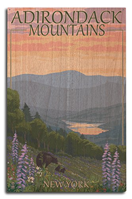 Lantern Press Adirondacks Mountains New York State - Bears and Spring Flowers 10x15 Wood Wall Sign Wall Decor Ready to Hang Lantern Press Adirondacks Mountains New York State - Bears and Spring Flowers 10x15 Wood Wall Sign Wall Decor Ready to Hang