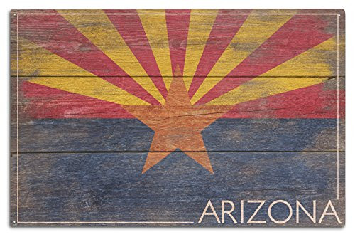 Lantern Press Arizona - Rustic State Flag 10x15 Wood Wall Sign Wall Decor Ready to Hang Lantern Press Arizona - Rustic State Flag 10x15 Wood Wall Sign Wall Decor Ready to Hang