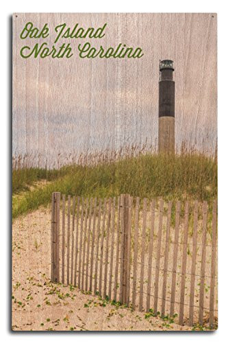 Lantern Press Oak Island North Carolina - Lighthouse  10x15 Wood Wall Sign Wall Decor Ready to Hang
