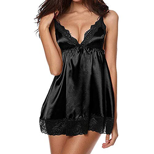Women Chemises Lingerie Mini Babydoll Sleepwear Nightie Full Slip Dress Black Women Chemises Lingerie Mini Babydoll Sleepwear Nightie Full Slip Dress Black