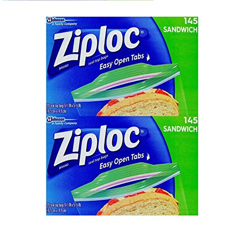 Ziploc Sandwich Bags 6.5 x 5.875-Inch  16.5 cm x 14.9 cm  Pack of 290