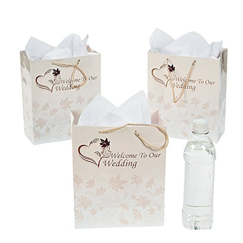 Medium Fall Welcome to Our Wedding Gift Bags/One Dozen/Wedding Supplies/Party Supplies by Fun Express