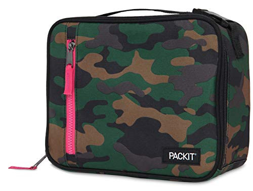 PackIt Freezable Classic Lunch Box Camo with Hot Pink Trim