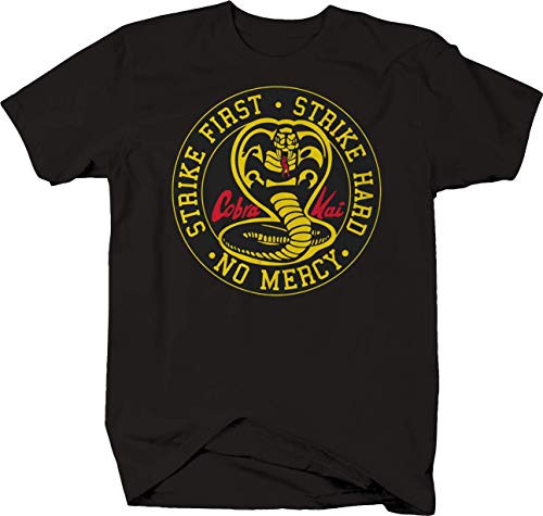 Cobra Kai Snake Strike First Hard T Shirt for Men 2XL Black