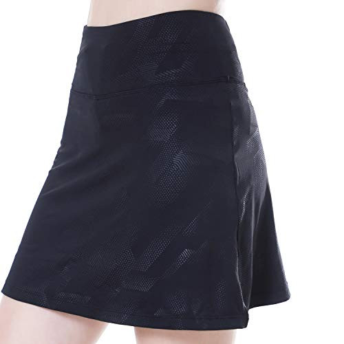 beroy Womens Athletic Skorts Active Tennis SkirtsActive Skort Workout Running Golf Skirt with Pockets XXL Black