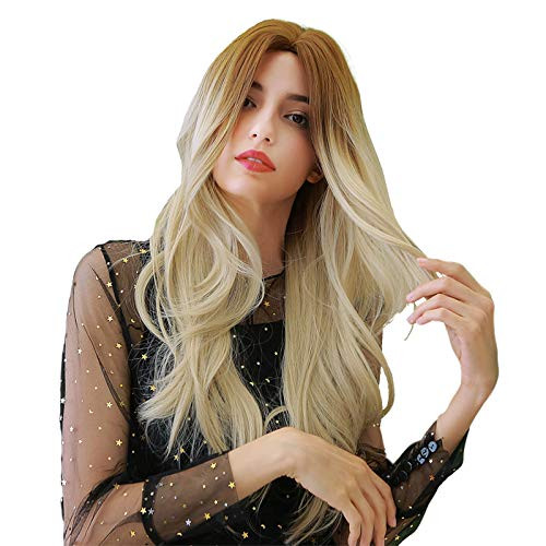 Altaba Long Blonde Wavy Wigs for Women Ombre Blonde Middle Part Wigs Natural Looking Synthetic Wig Party Cosplay Wigs for Women Heat Resistant Fiber Dark Brown to Golden Altaba Long Blonde Wavy Wigs for Women Ombre Blonde Middle Part Wigs Natural Looking Synthetic Wig Party Cosplay Wigs for Women Heat Resistant Fiber Dark Brown to Golden