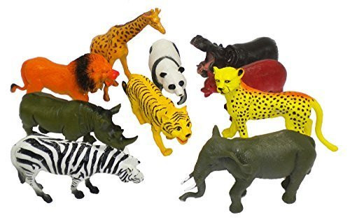 10 Pcs Large Zoo Animals - Lion, Tiger, Hippo, Elephant, Giraffe 10 Pcs Large Zoo Animals - Lion, Tiger, Hippo, Elephant, Giraffe
