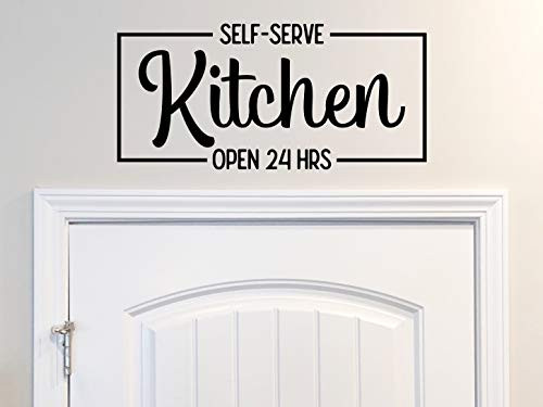 Story of Home LLC Self-Serve Kitchen Open 24 Hours Wall Decal Kitchen Wall Decal Kitchen Vinyl Wall Decal Kitchen Wall Sticker Funny Kitchen Decal Funny Kitchen Sign
