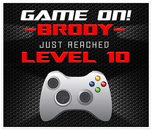 GAME ON Video Gamer Birthday Banner RED Personalized Party Decoration Backdrop GAME ON Video Gamer Birthday Banner RED Personalized Party Decoration Backdrop