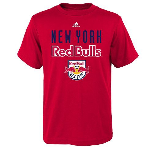 MLS New York Red Bulls Boys Outerstuff Arched Standard L S Tee Team Color  Youth Large  12-14