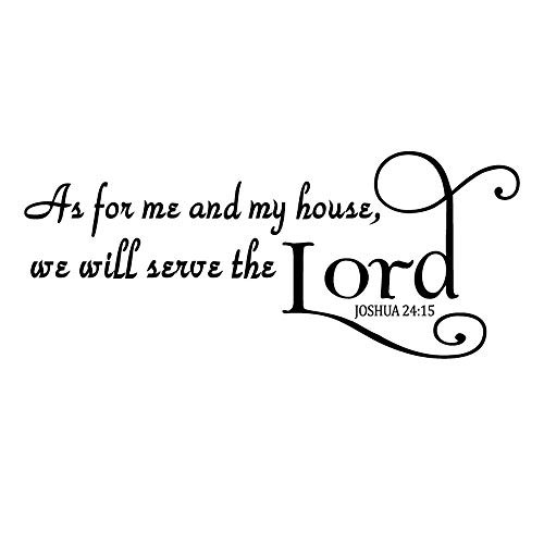Diuangfoong As for me and My House We Will Serve The Lord Joshua Vinyl Wall Decal Bible Scripture Quotes Art Letters Religious Decor