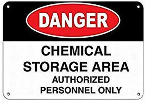 TAN550 Danger Chemical Storage Area Authorized Personnel Only Warning Signs Private Property Tin Metal Warning Sign Safety Notice Sign Outdoor Yard Sign House Decor 8 inch x12 inch