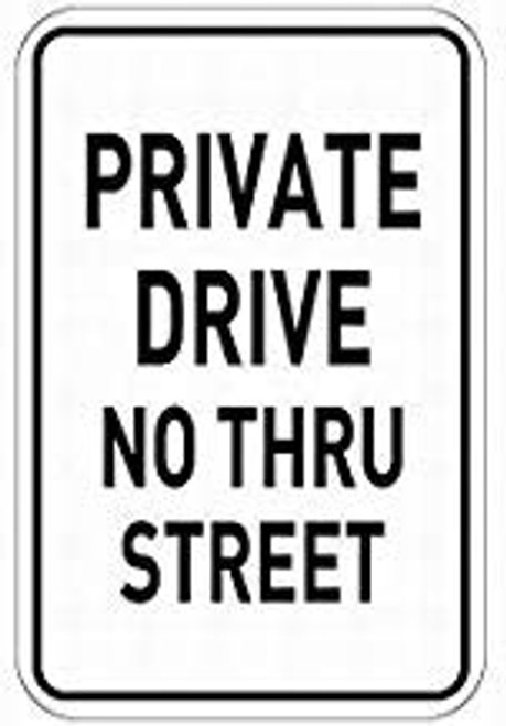 TAN550 Private Drive No Thru Street Warning Signs Private Property Tin Metal Warning Sign Safety Notice Sign Outdoor Yard Sign House Decor 8 inch x12 inch