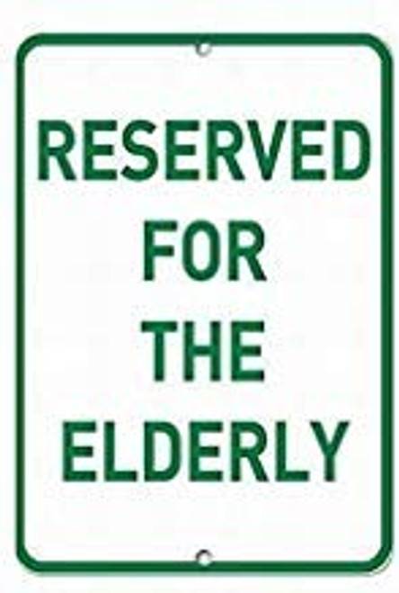 TAN550 Reserved The Elderly Parking Warning Signs Private Property Tin Metal Warning Sign Safety Notice Sign Outdoor Yard Sign House Decor 8 inch x12 inch