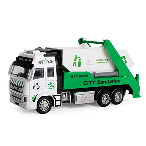 LOadSEcr Toy Cars Pull Back Car Metal Pull Back Cars Kids Toy Car Pull Back Alloy Vehicle Model Engineering Garbage Sanitation Truck for Kids Children B