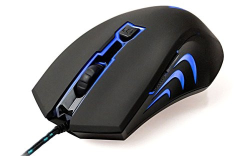 AZIO Gaming Mouse 2400 DPI (Adjustable 800/1200/1600/2400 DPI) USB 6 Buttons with Mouse Wheel, Optical Computer Mouse Compatible with PC (Arctic Blue)