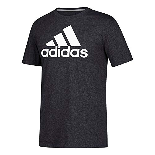 adidas mens Go-To-Performance Short Sleeve Tee Dark Grey Heather White Large adidas mens Go-To-Performance Short Sleeve Tee Dark Grey Heather White Large