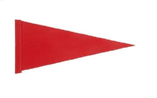 9 Ft ATV Pennant Red Safety Flag with Two Piece 5 16 inch  White Pole  No Mounting Hardware