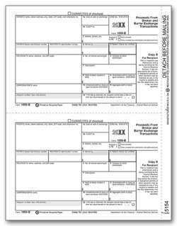 EGP IRS Approved 1099-B Laser Tax Form Recipient Copy B Quantity 100 Recipients