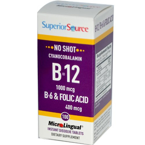Superior Source No Shot B6 B12 Folic Acid 100 Count