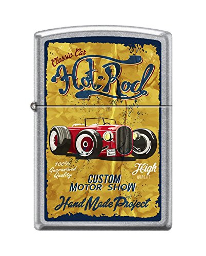 Zippo Hot Rod Custom Motor Show Street Chrome Windproof Pocket Lighter New