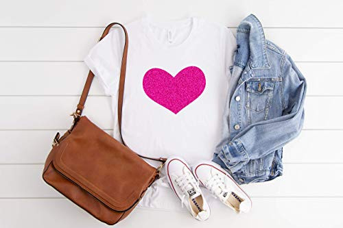 hot pink glitter heart shirt Valentines day womens love tee cute vday outfit woman heart tshirt hot pink glitter heart shirt Valentines day womens love tee cute vday outfit woman heart tshirt