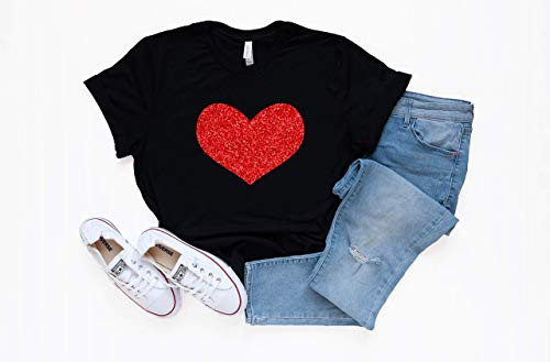 red glitter heart shirt Valentines day holiday womens love shirt arrow tee vday outfit woman heart tshirt red glitter heart shirt Valentines day holiday womens love shirt arrow tee vday outfit woman heart tshirt