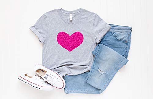 hot pink glitter heart shirt Valentines day holiday womens love shirt arrow tee vday outfit woman heart tshirt hot pink glitter heart shirt Valentines day holiday womens love shirt arrow tee vday outfit woman heart tshirt