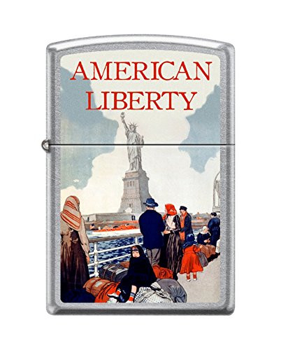 Zippo American Liberty Street Chrome Windproof Pocket Lighter New