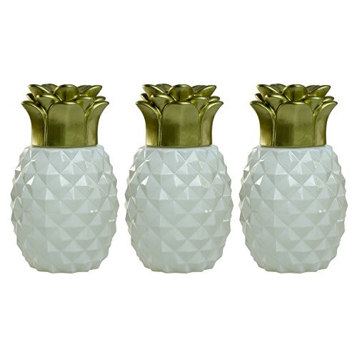 Tiki Brand 1117077 Pineapple Glass Table Torch (3 Pack), White