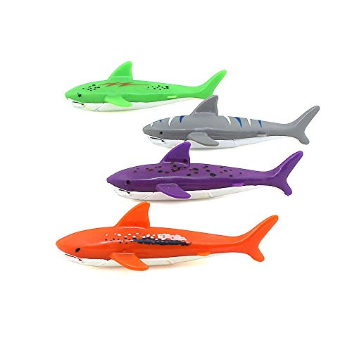 ZHMY Diving Toy Pool Glide Shark Throw Torpedo Underwater, Pool Shark 4 pieces/piece