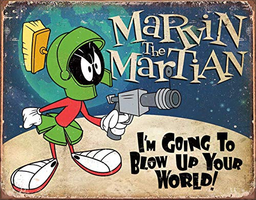 GSDF Cartoon tin Sign Marvin The Martian 8x12 inch Nostalgic Art Retro tin Sign