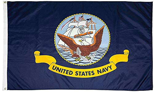 JumpingLight 3x5 U.S. Navy Ship Emblem Seal Poly Nylon Knitted Flag 3x5 Brass Grommets - Quality Flags JumpingLight 3x5 U.S. Navy Ship Emblem Seal Poly Nylon Knitted Flag 3x5 Brass Grommets - Quality Flags