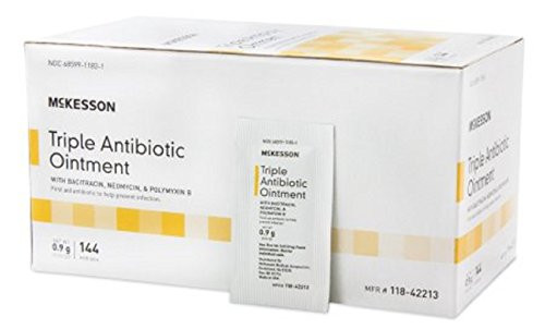 McKesson - First Aid Antibiotic - 0.9 Gram - Ointment - Individual Packet - 144 Box-McK