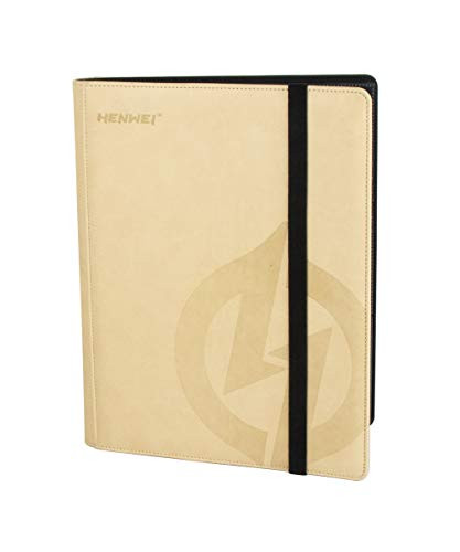 Baseball Card Binder Pokemon Card Holder 9-Pocket Album with Elastic Strap Band Closure Holds 360 MTG Game Standard Sized Trading Cards Premium PU  Yellow