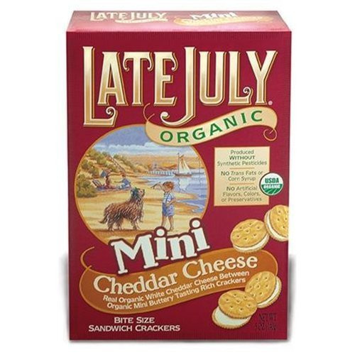 Late Organic Mini Bite Size Sandwich Crackers Cheddar Cheese 5 OZ  Pack of 4