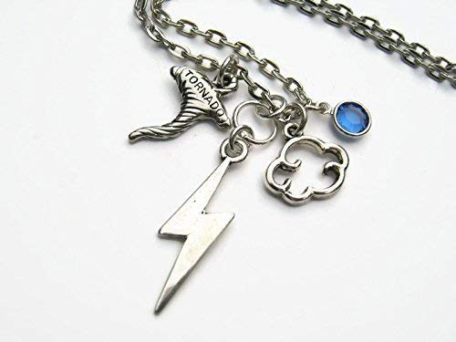 Storm Chaser Necklace Personalized Birthstone Necklace Meteorologist Necklace Weather Jewelry