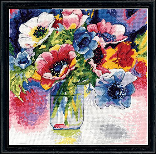 Design Works Crafts 2850 Anemonies Counted Cross Stitch Kit, 12 by 12"