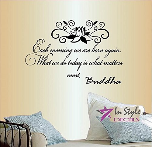 In-Style Decals Wall Vinyl Decal Home Decor Art Sticker Each Morning We are Born Again Buddha Quote Lotus Yoga Removable Stylish Mural Unique Design for Any Room 285 In-Style Decals Wall Vinyl Decal Home Decor Art Sticker Each Morning We are Born Again Buddha Quote Lotus Yoga Removable Stylish Mural Unique Design for Any Room 285