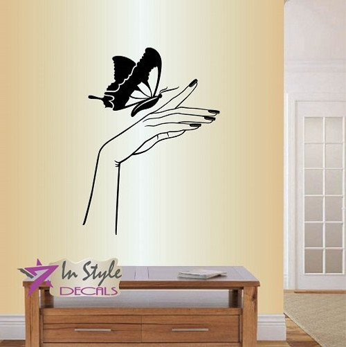 Wall Vinyl Decal Home Decor Art Sticker Girl Woman Hand and Butterfly Body Care Massage Beauty Spa Salon Room Removable Stylish Mural Unique Design 2385 Wall Vinyl Decal Home Decor Art Sticker Girl Woman Hand and Butterfly Body Care Massage Beauty Spa Salon Room Removable Stylish Mural Unique Design 2385