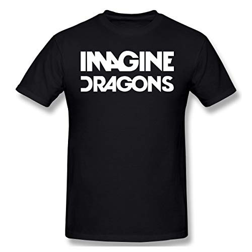 Dastair Men Tee Shirt Imagine Dragons Soft Short Sleeves T-Shirt XL Black