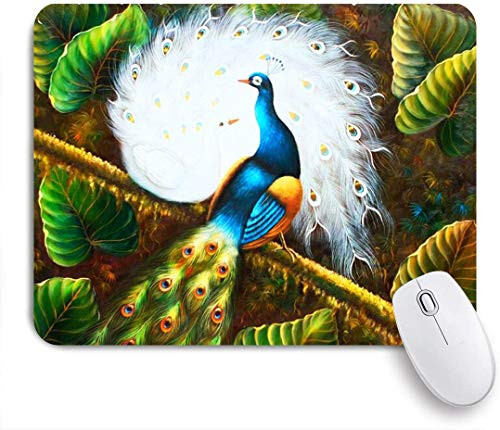 KGSPK Mouse Pad Lovely Peacock Garden Customized Art Mousepad Non-Slip Rubber Base for Computers Laptop Office Desk Accessories